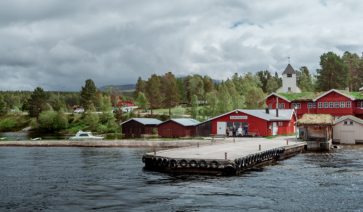 Hafen von Elgå in Norwegen